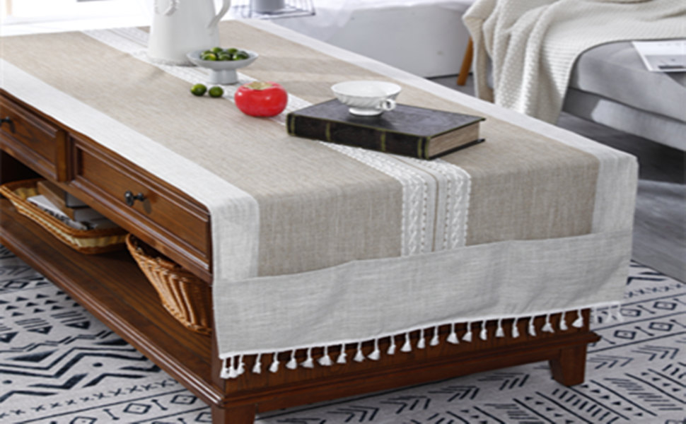 ZMNSZBD Linen tassel Coffee Table Tablecloth Living Room