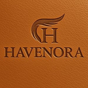 embossed HAVENORA logo on full grain leather slim wallet in tan – luxury RFID card holder