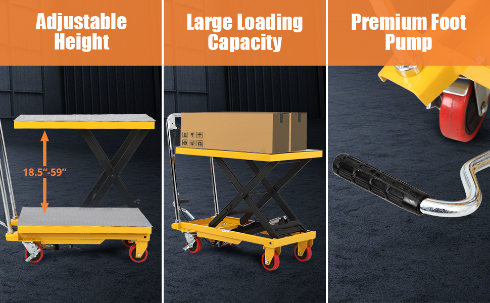 Carrello del tavolo di sollevamento idraulico