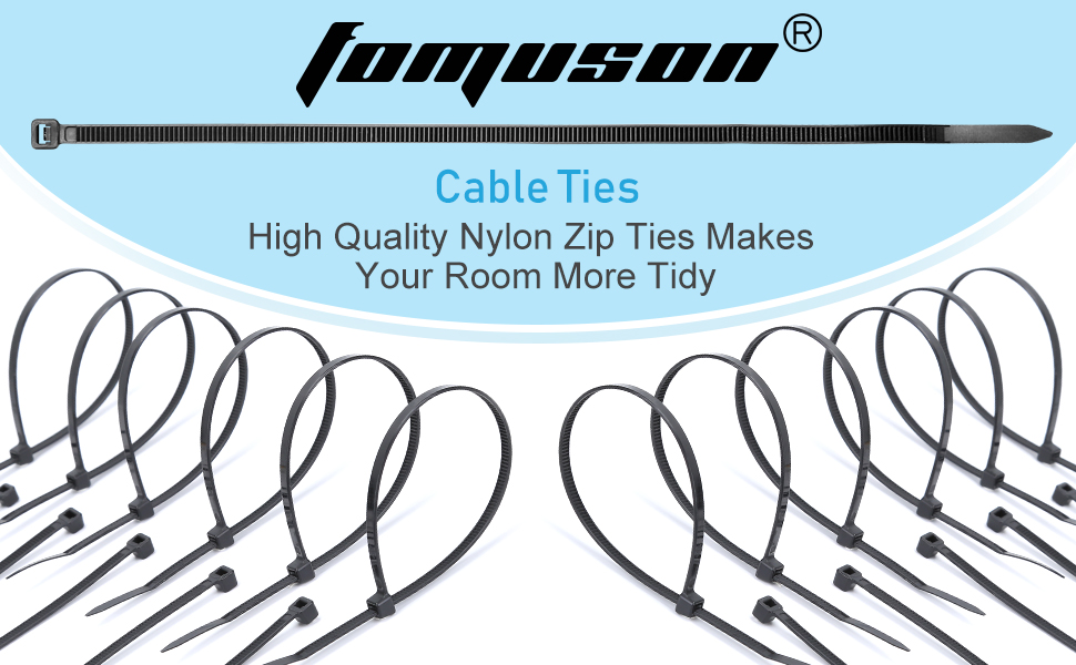 200pcs 14 inch Zip Ties Heavy Duty, 50lbs Tensile Strength Black Zip Ties, Self