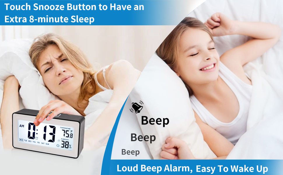 KANBIT Small Digital Alarm Clock Battery Operated,Large