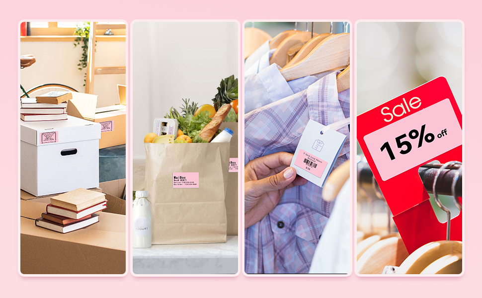 2.25x1.25 Direct Thermal Labels, Self-Adhesive Address Shipping Thermal Stickers