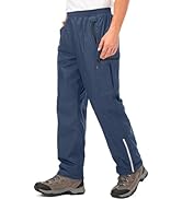Mens Waterproof Trousers Lightweight Breathable Rain Overtrousers Mesh Lining Bottoms Outdoor Win...