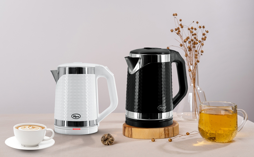 Nyra Electric Kettle, 1500W Boil Dry Protection & Auto Shut Off 1.8L