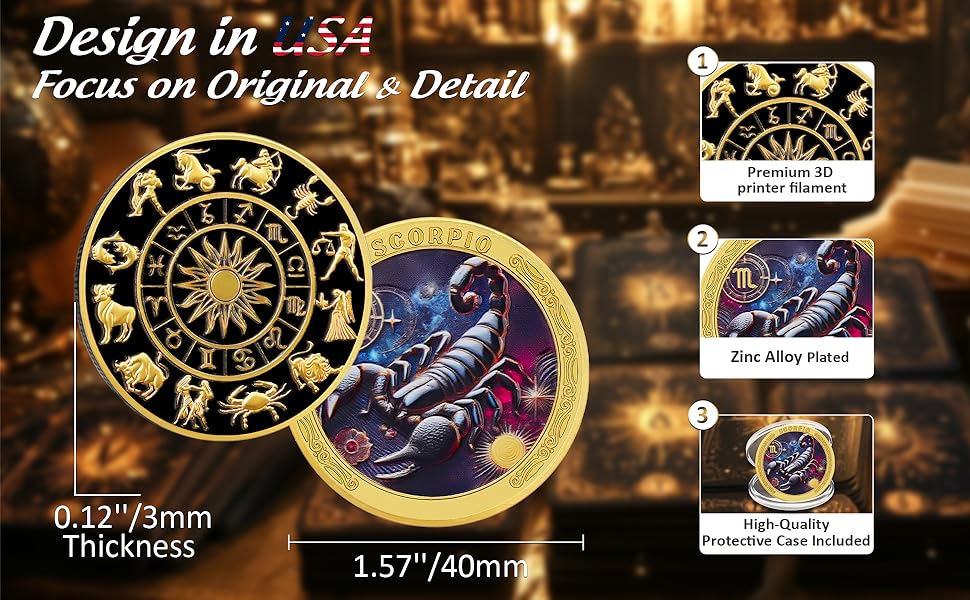 Twelve Constellations Scorpio Protective Talisman Coin