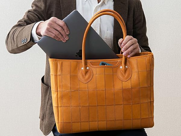 美品【大容量　A4収納】トライオン　リアルレザー　トートバッグ　ビジネス　パネル 美品【大容量 A4収納】トライオン リアルレザー トートバッグ