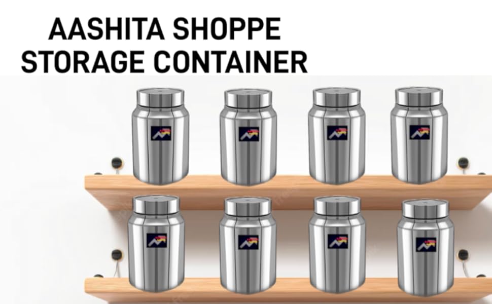 Aashita Shoppe multi purpose stainless steel storage container (silver