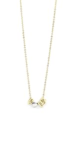 inital heart dainty necklace gold