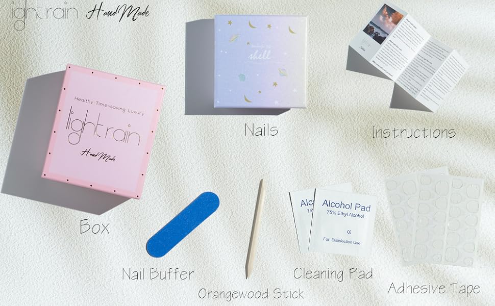 Light Rain Press on nails box