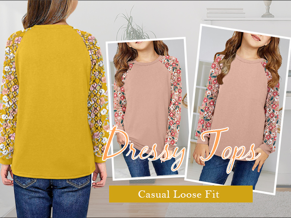 Amazon.com: Girls Long Sleeve Shirts Lace Patchwork Cutout