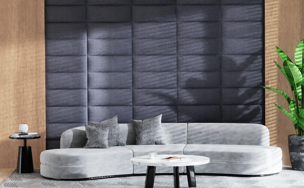 Tbfit Upholstered Wall Mounted Headboard, Soundproof Peel