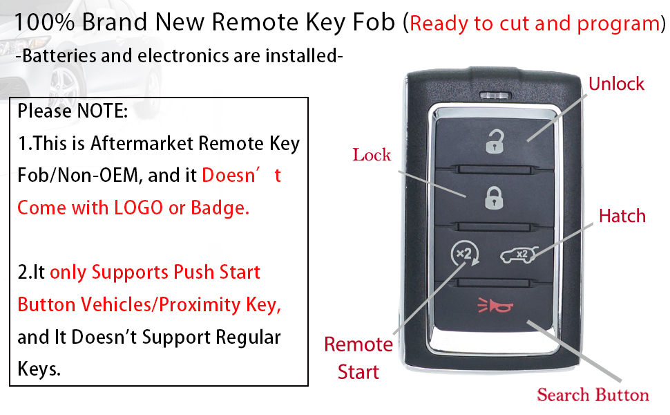 Smart Key Fob Remote Replacement Fits for Jeep Grand