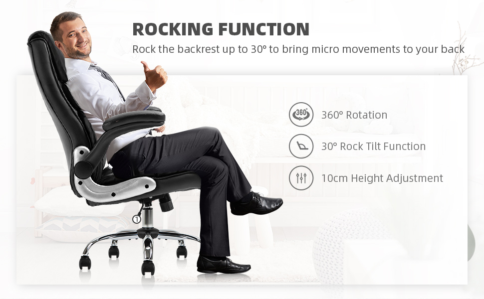 KERMS High Back Executive Home Office Chair, PU Leather