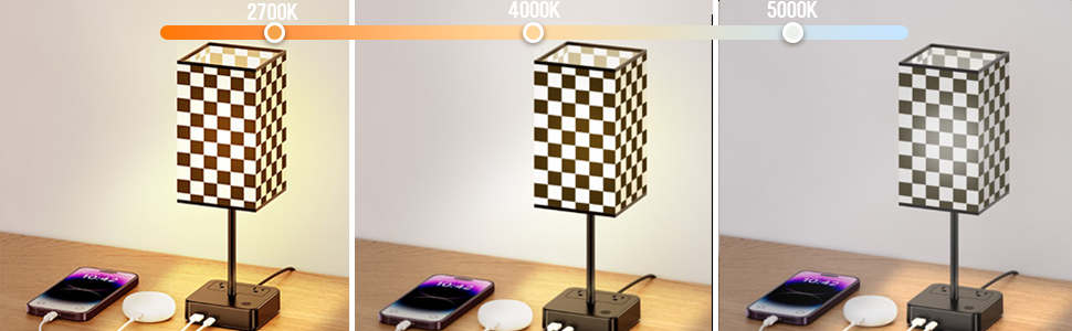 Black and White Grid LED Desk Lamp