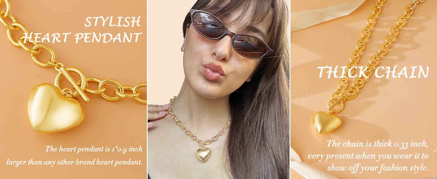 chunky gold necklace heart necklaces for women chunky necklaces for women