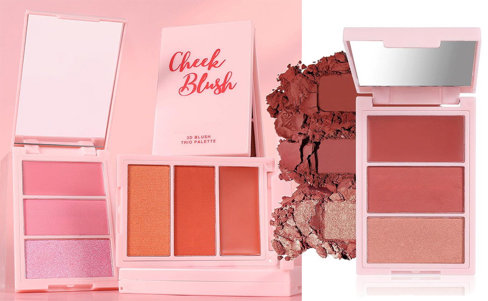 3D Blush Palette, Multi-Use Makeup Powder Blush Palette Cream Blush For Cheeks