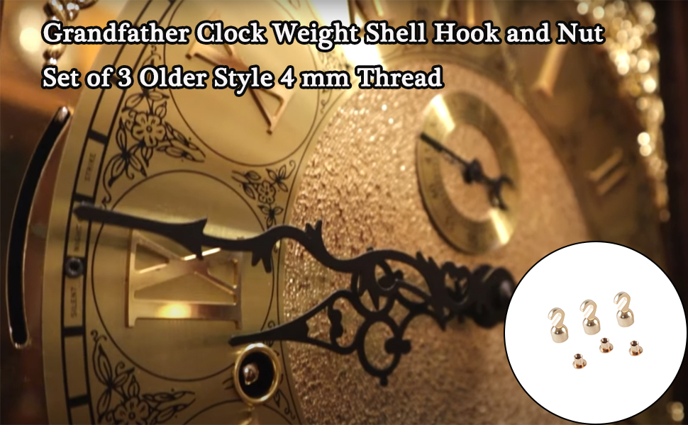 HQPARRTS Grandfather Clock Weight Shell Hook and Nut Set of
