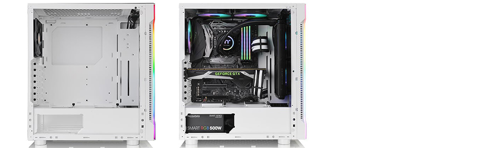 ホワイト RGBファン付き ミドルタワーケース ARGBイルミ搭載の白いミドルタワーPCケース、SHARKOON「RGB