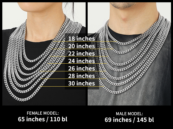 stainless steel cuban men chain necklace