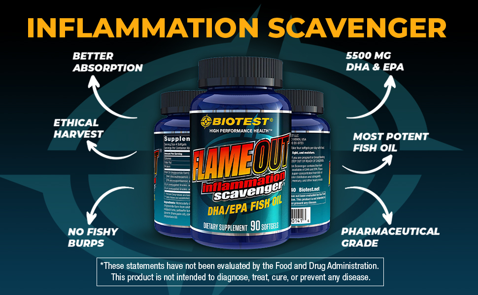 Biotest Flameout Inflammation Scavenger DHA EPA Fish Oil Supplement
