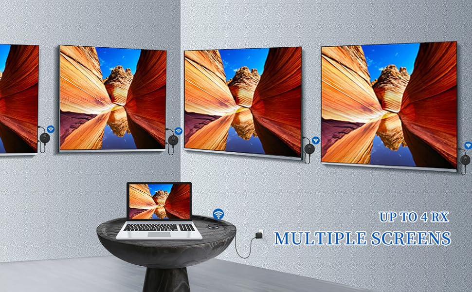Wirelessly stream to multiple tvs