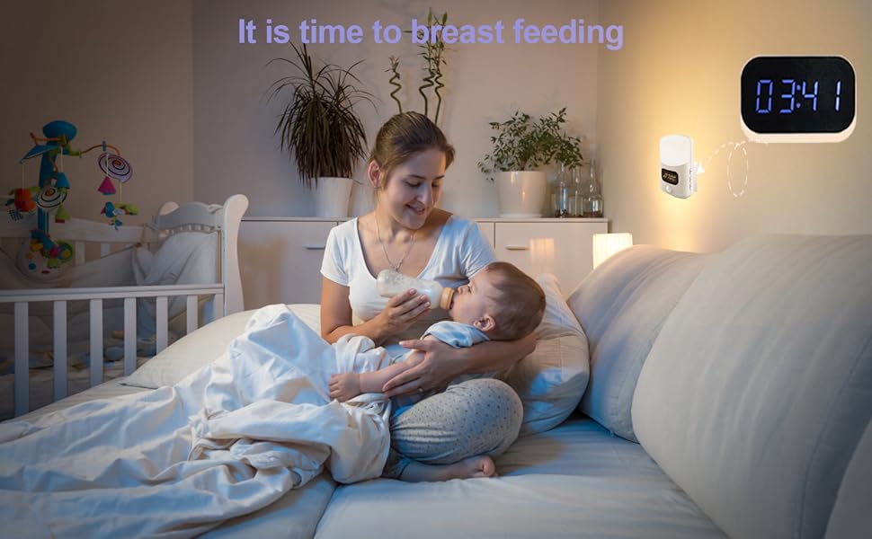 KarlunKoy 3 in 1 LED Night Light with Digital Bathroom Clock,Motion