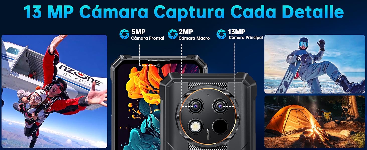 El movil resistente OUKITEL WP28S está equipado con una pantalla HD IPS de 6.52 pulgadas.