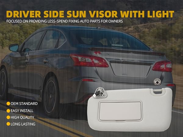 Amazon.com: Dasbecan Left Driver Side Sun Visor Compatible