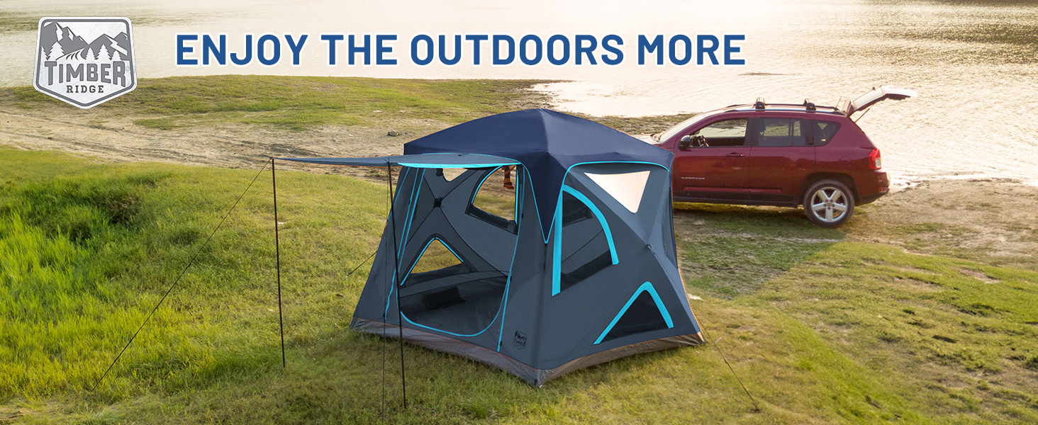 TIMBER RIDGE PopUp Portable Waterproof Camping Hub Tent, Easy Instant