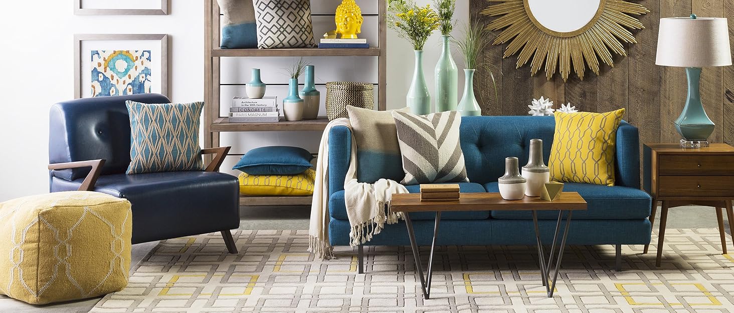 Mark&Day Area Rugs, 2x10 Randalia Modern Navy Runner Marble