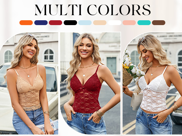 トップス aidan love Avidlove Camisole Tops for Women Lace Y2k Tank Tops Sexy