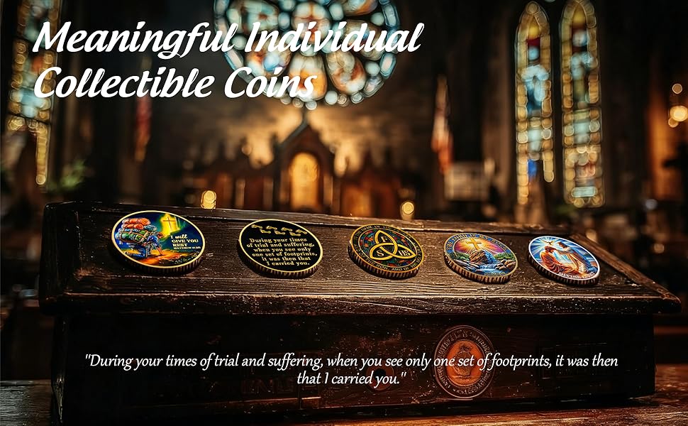 Footprints in the Sand Pocket Bible Verses Coins for Study