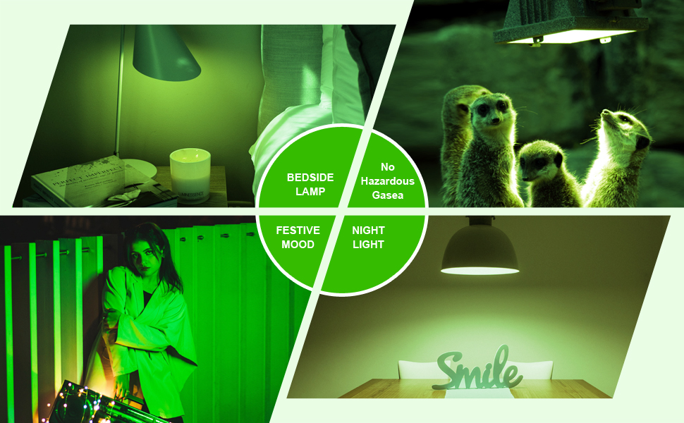 AVIPHOTLED Migraine Relief Led Light Bulb, Green Light