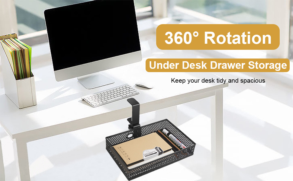 RedCall 2 Pack Under Desk Storage and Organizer,360