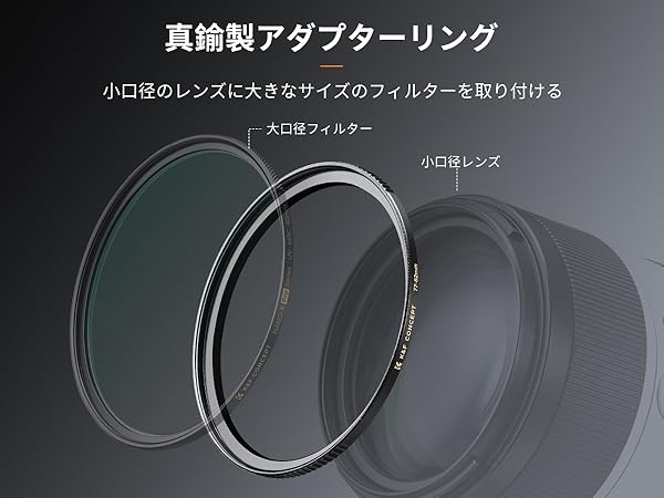 Amazon | K&F CONCEPT ステップアップリング 67mm→82mm 真鍮製