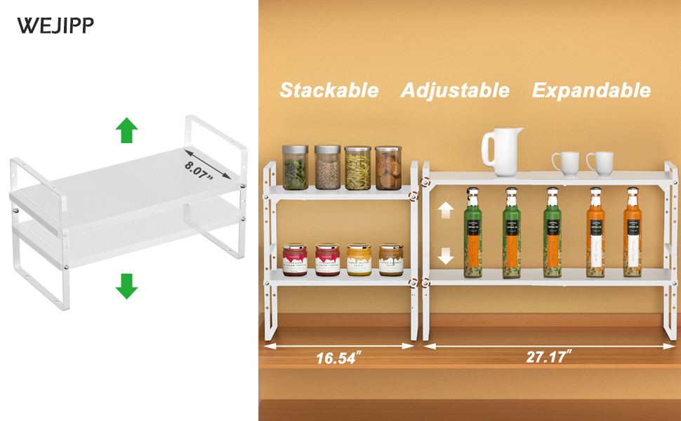 WEJIPP Expandable Shelf Counter Shelf Stackable
