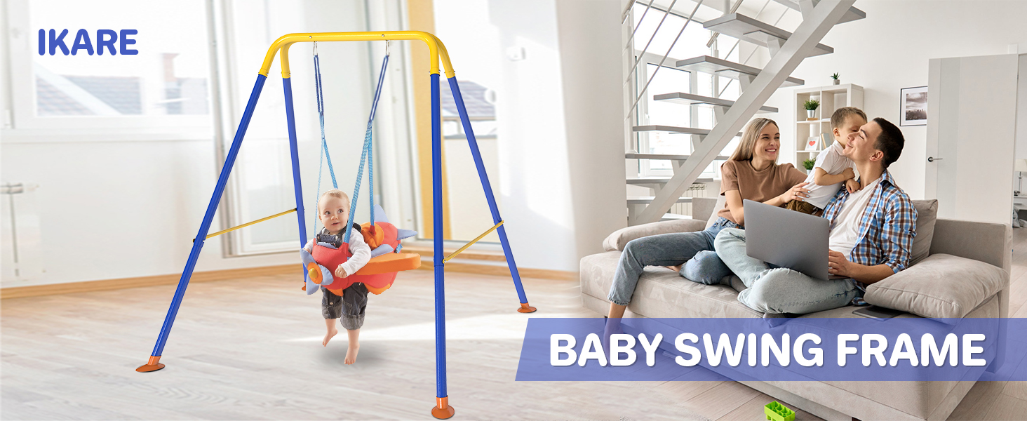 IKARE Foldable Baby Swing Frame, Heavy Duty Swing Stand for Kids, Baby Swing for