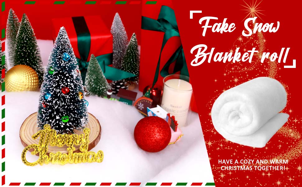 hatisan 30 in x 8 Ft Fake Snow Blanket, 2pcs Thickened