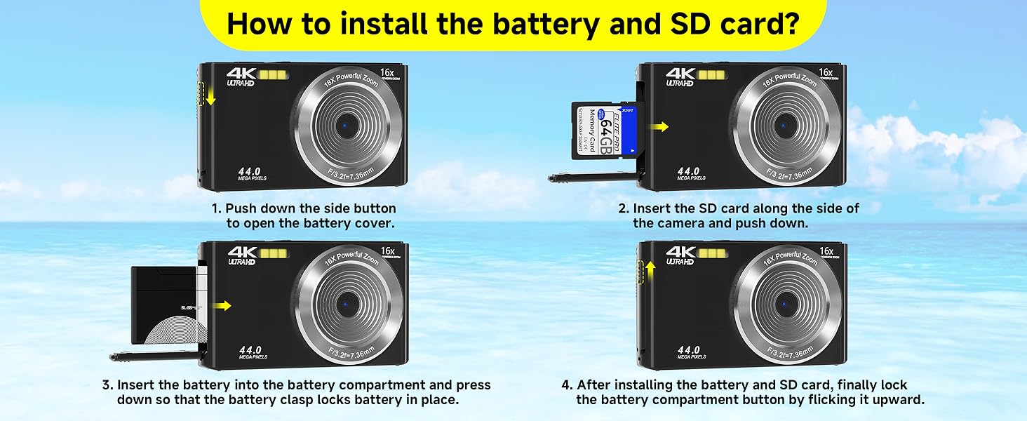 small digital camera for teen card installation