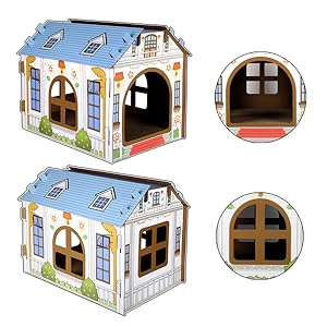 Casa de gato y pantalla rascador