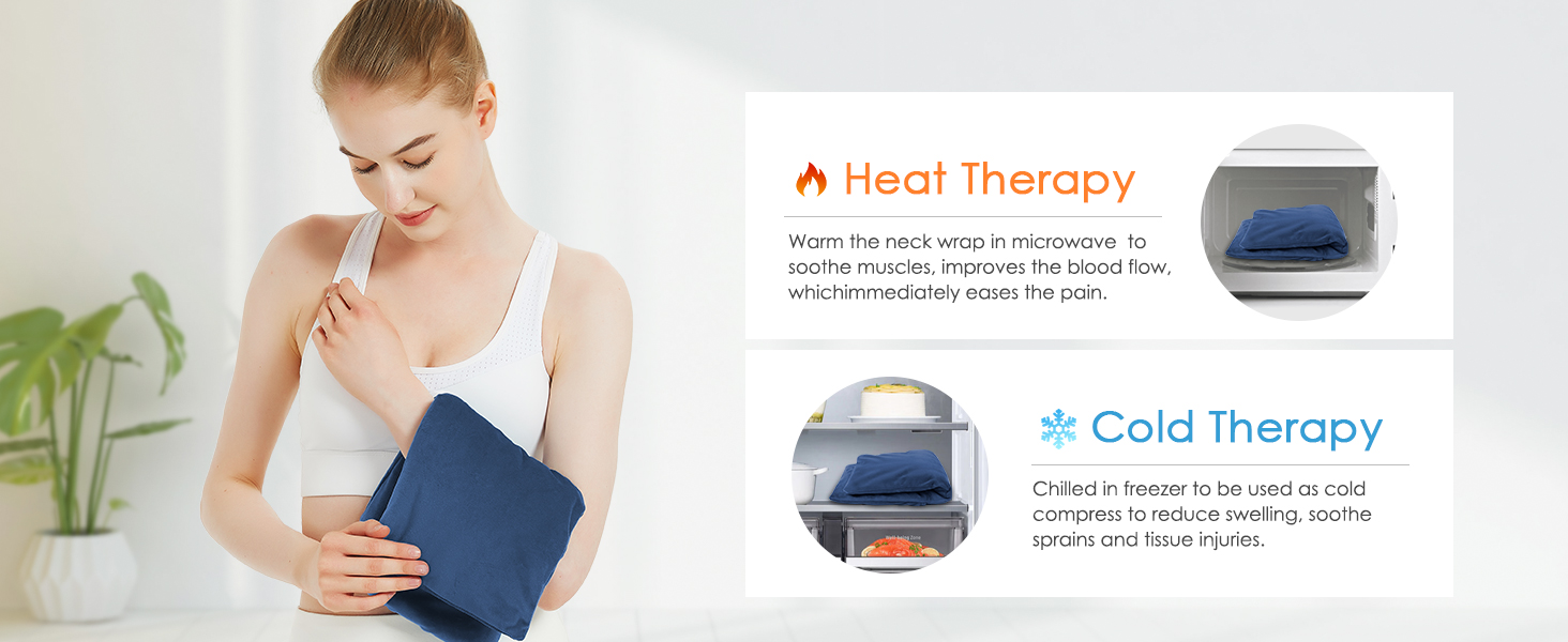 Microwavable Heating Pad with Washable Cover, 8 x 18