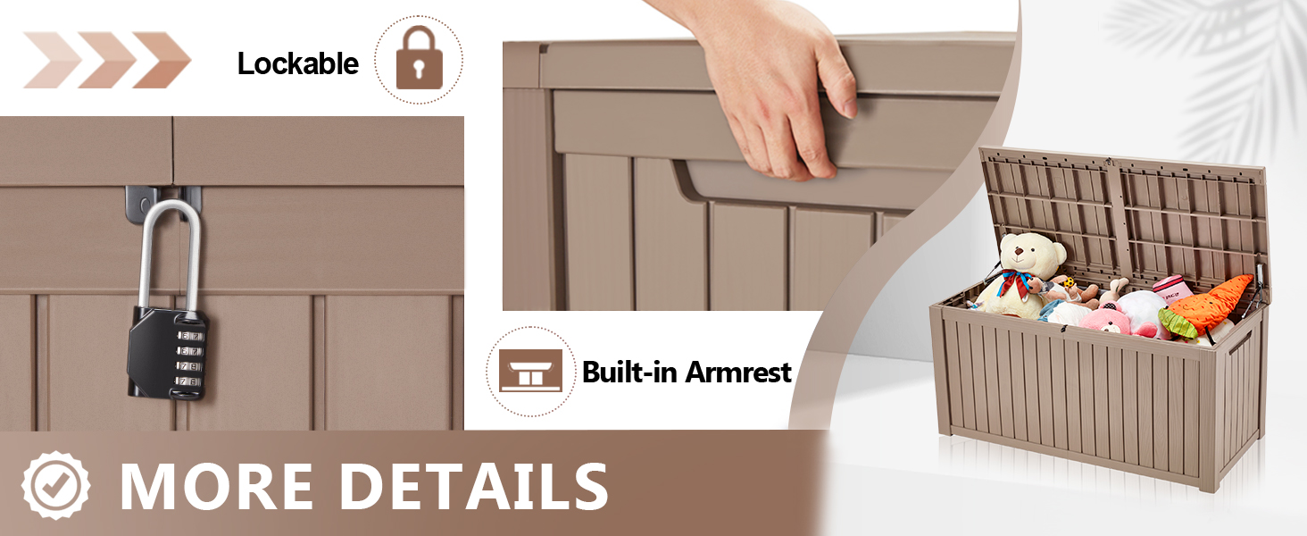 HABUTWAY Large Outdoor Storage Deck Box Waterproof Storage