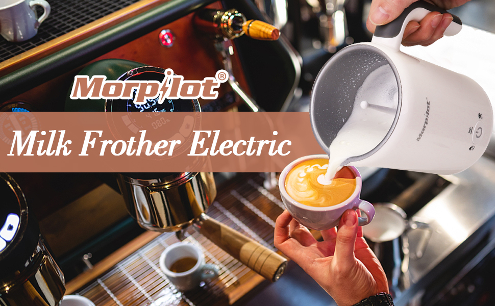 Milk Frother morpilot 3 in 1 Electric Milk Steamer 200ML, Hot/Cold Milk