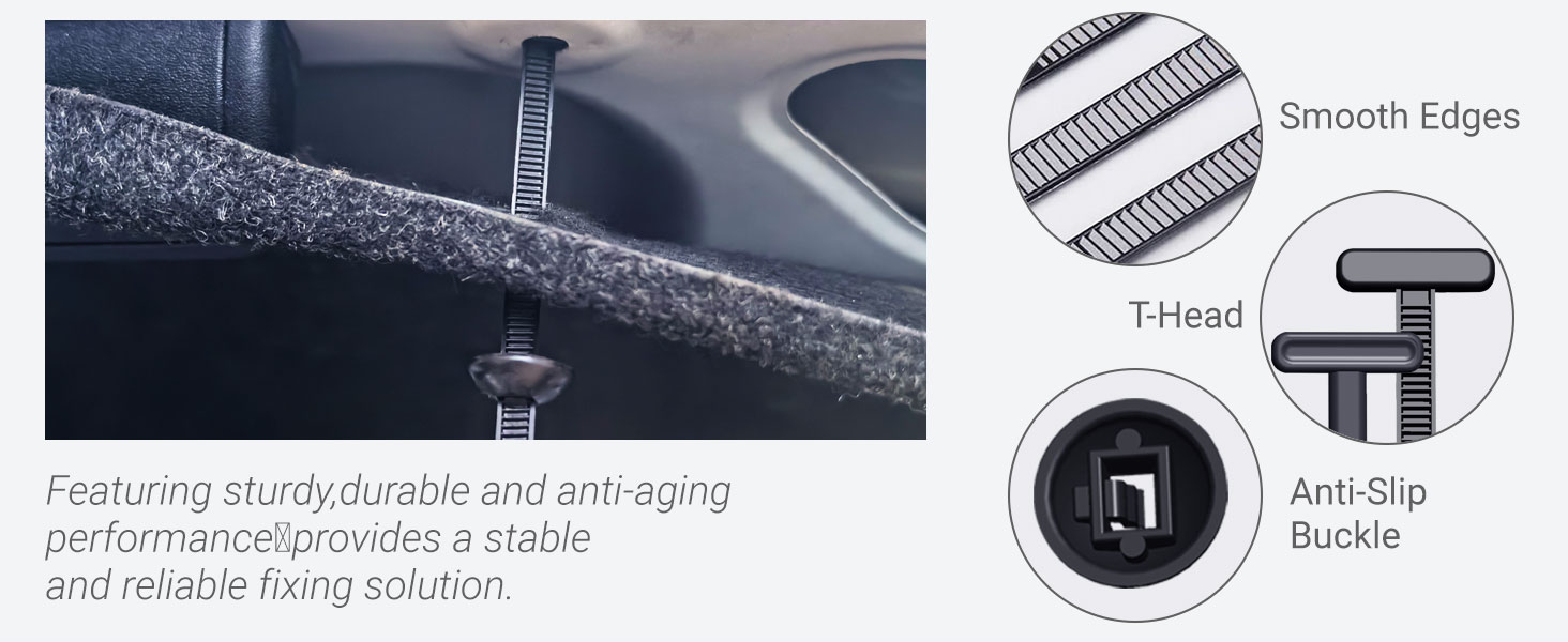 cable tie buckle smooth edges,t-head,anti-slip buckle