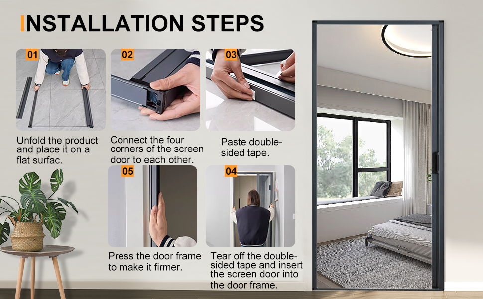 Megatree Sliding Mesh Screen Door,Retractable Screen Doors,Suitable for