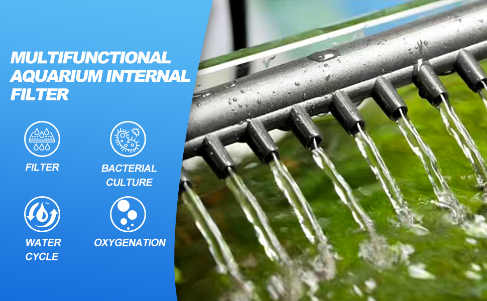 ESMARTER Fish Tank Filter, 4in1 Internal Aquarium Filter, 300L/H