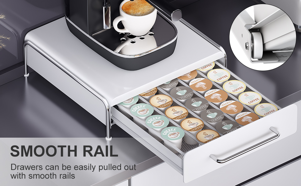 K Cup Holder, Pod Holders for K Cups Compact Kcup Storage Holder Sliding Out K Cup