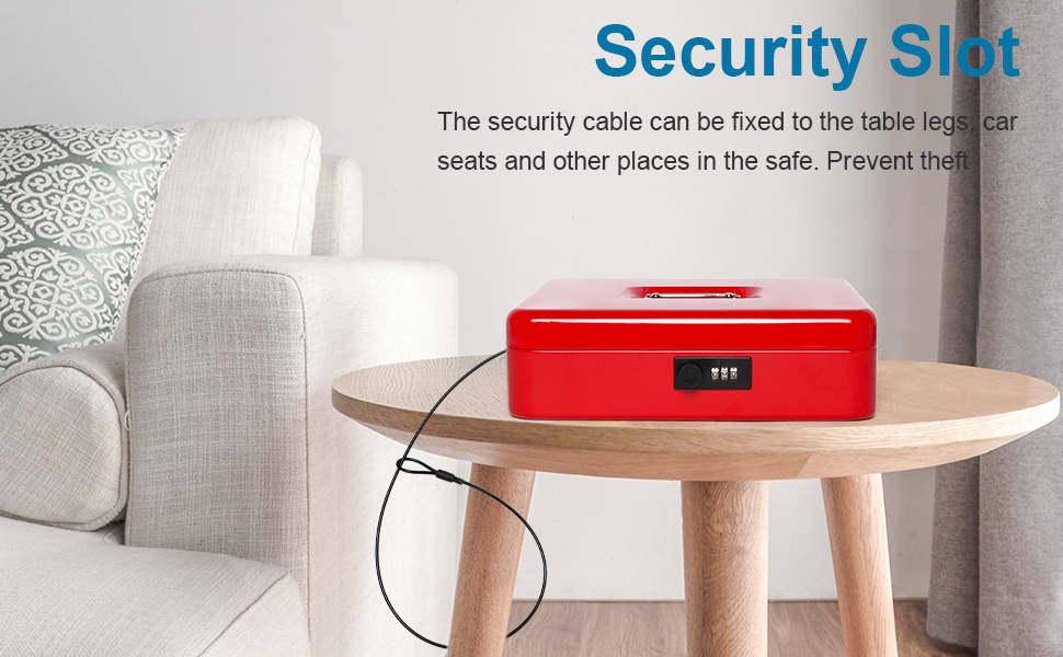 Cash Box with Combination Lock, Money Safe for Cash, Lock