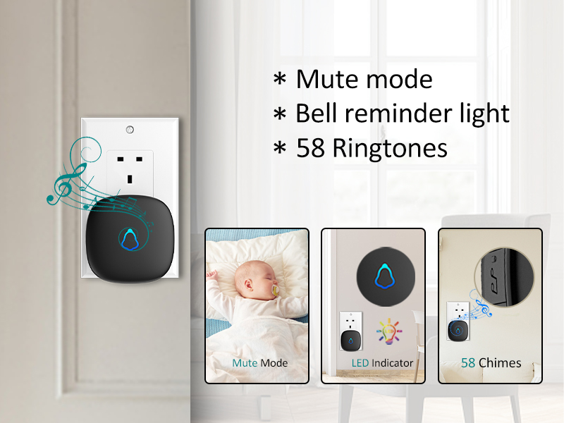 SECRUI Door Chime, Wireless Door Open Contact Sensor Alarm with 500ft