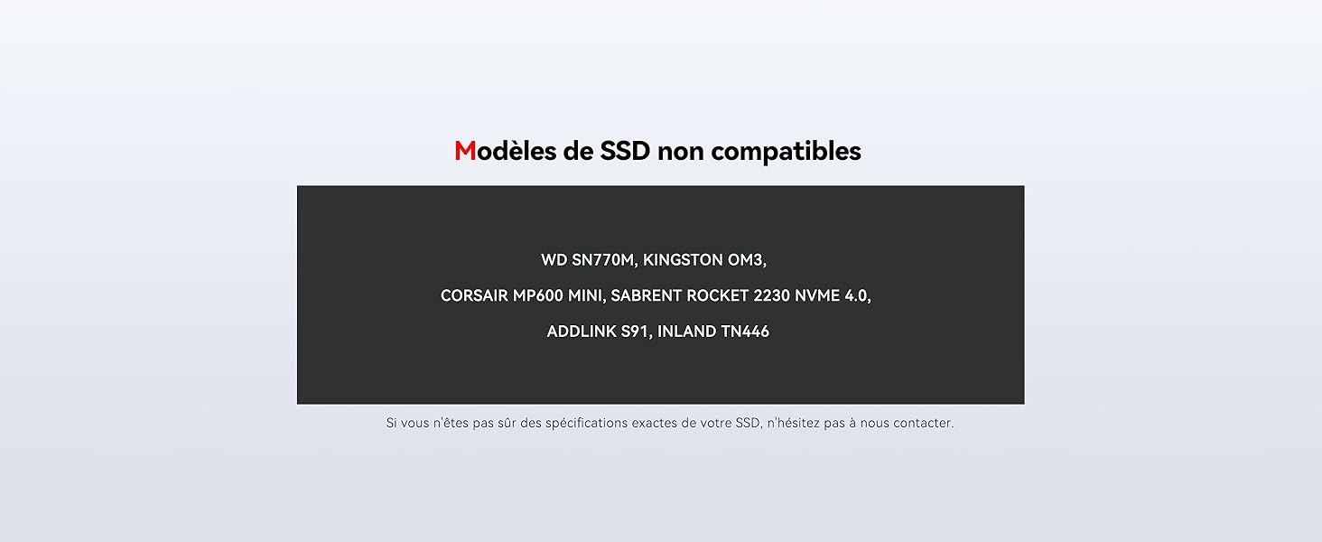 SSDs Incompatibles